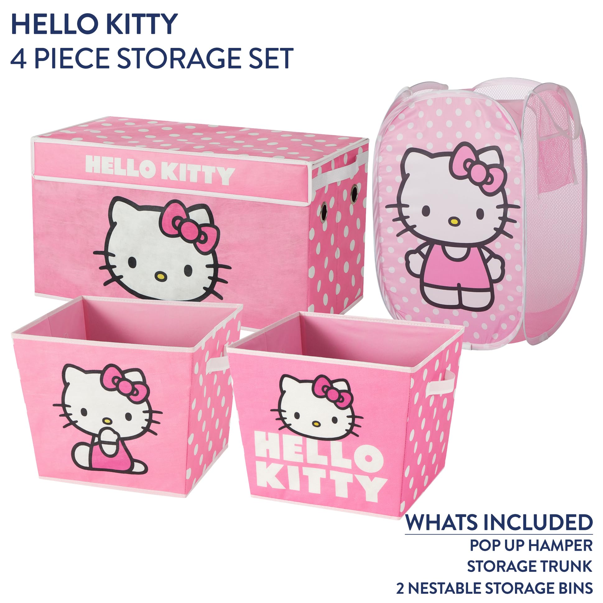 Amazon.com: Hello Kitty 4 Piece Storage Solution Set with Pop Up